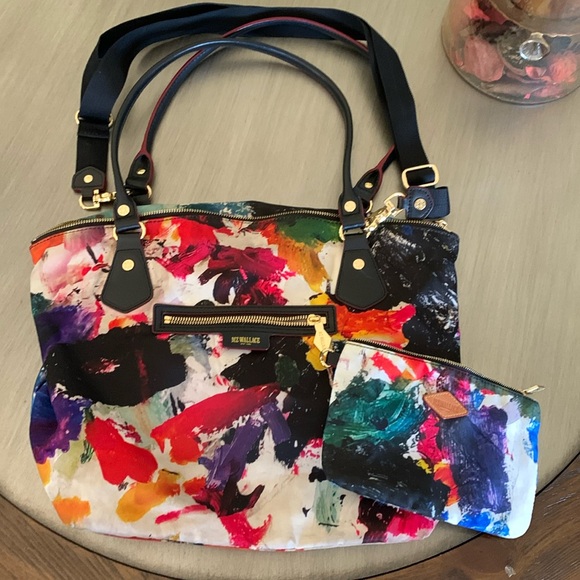 MZ Wallace Handbags - MZ Wallace Tote Bag Spring Floral Nylon Large Crossbody Strap extra small bag